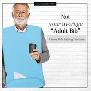 Adult Bib Plain Light Blue (1 Pack) - Classy Pal Plain Dress 'n Dine Adult Bibs