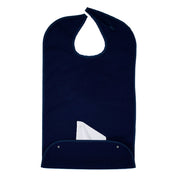 Adult Bib Plain Navy Blue (1 Pack) - Classy Pal Plain Dress 'n Dine Adult Bibs