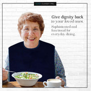 Adult Bib Plain Navy Blue (1 Pack) - Classy Pal Plain Dress 'n Dine Adult Bibs