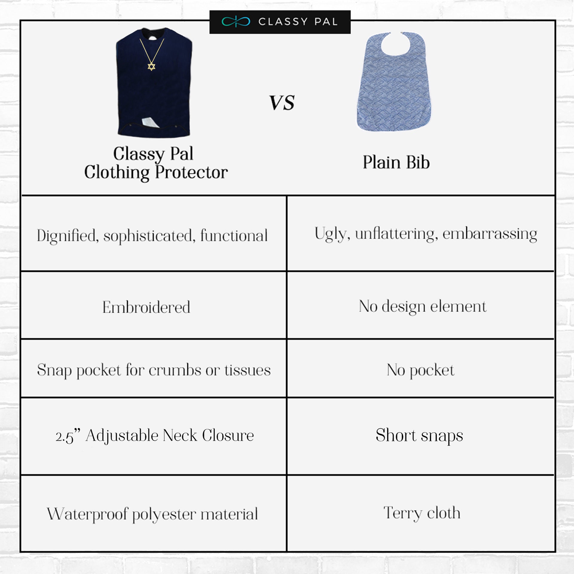 Women's Dress 'n Dine™ Adult Bib Star of David