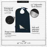 Dress 'n Dine™ Adult Bib Plain Black (1 Pack) - Classy Pal