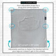Grey Lightweight Wheelchair Blanket with Pocket - Classy Pal