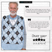 Men's Dress 'n Dine™ Adult Bib Argyle Sweater - Classy Pal Dress 'n Dine Adult Bibs