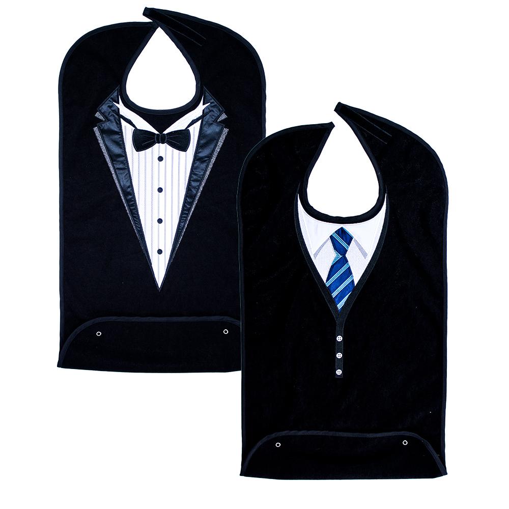 Men's Dress 'n Dine™ Adult Bibs with Sweater and Tie & Tuxedo (2 Pack) - Classy Pal Dress 'n Dine Adult Bibs