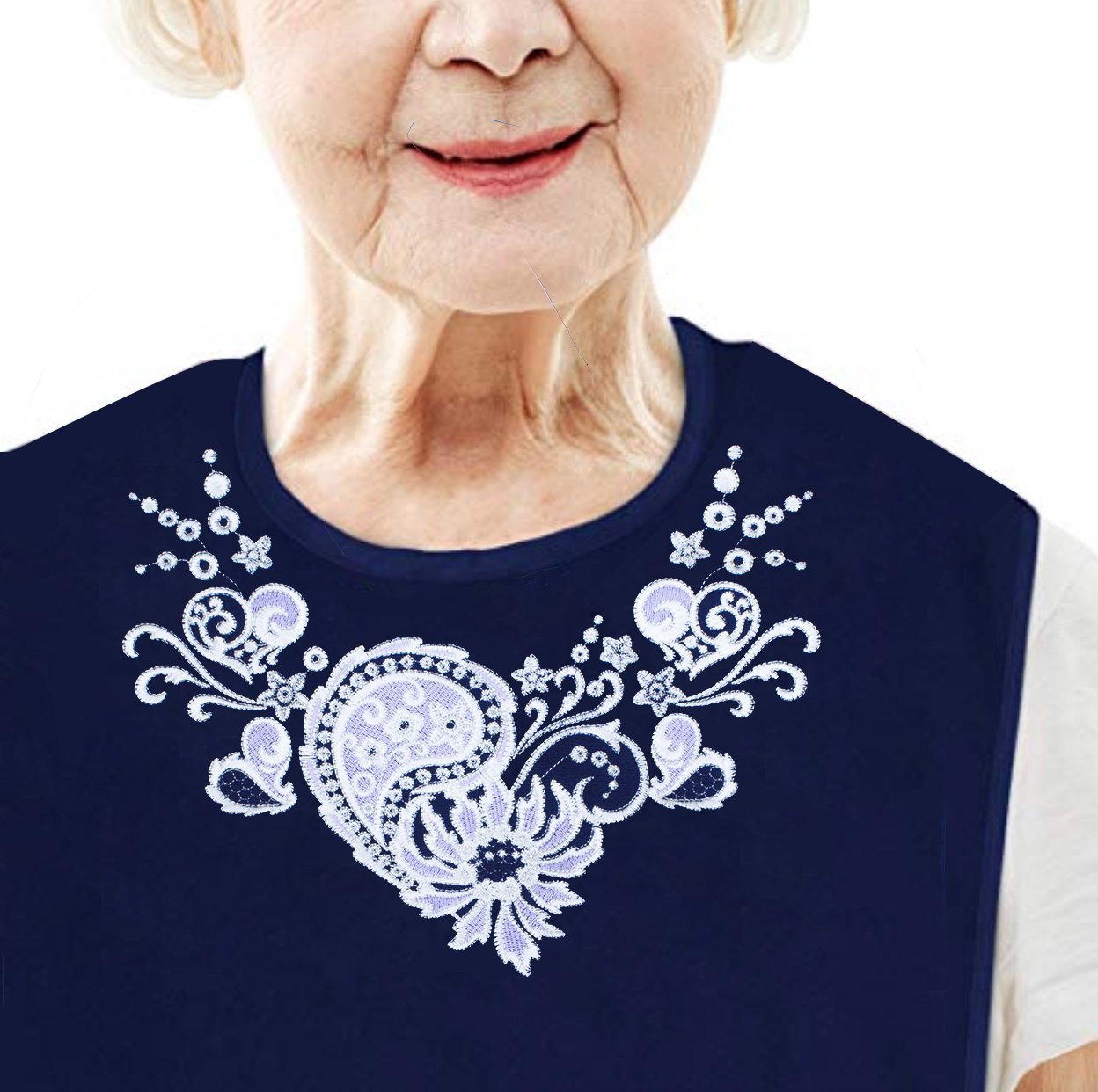 Women's Dress 'n Dine Adult Bib: Lace Collar Design Women's Dress 'n Dine Adult Bib: Lace Collar Design