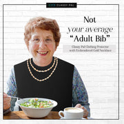 Women's Dress 'n Dine™ Adult Bib with Gold Necklace - Classy Pal Dress 'n Dine Adult Bibs