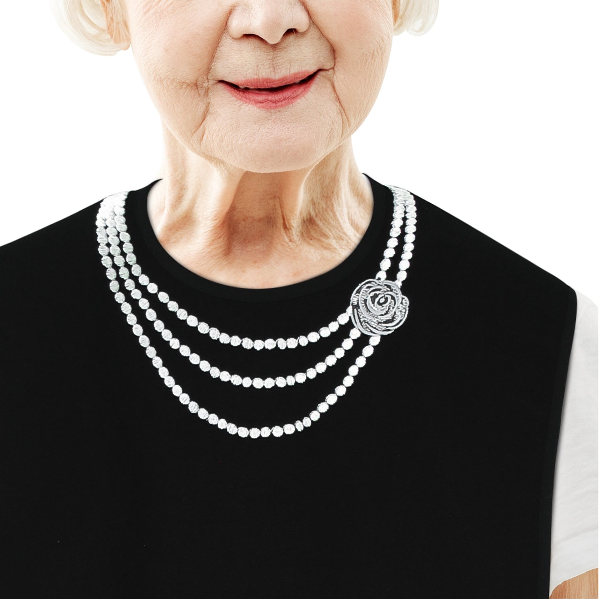 Women's Dress 'n Dine™ Adult Bib with Pearl Necklace - Classy Pal Dress 'n Dine Adult Bibs