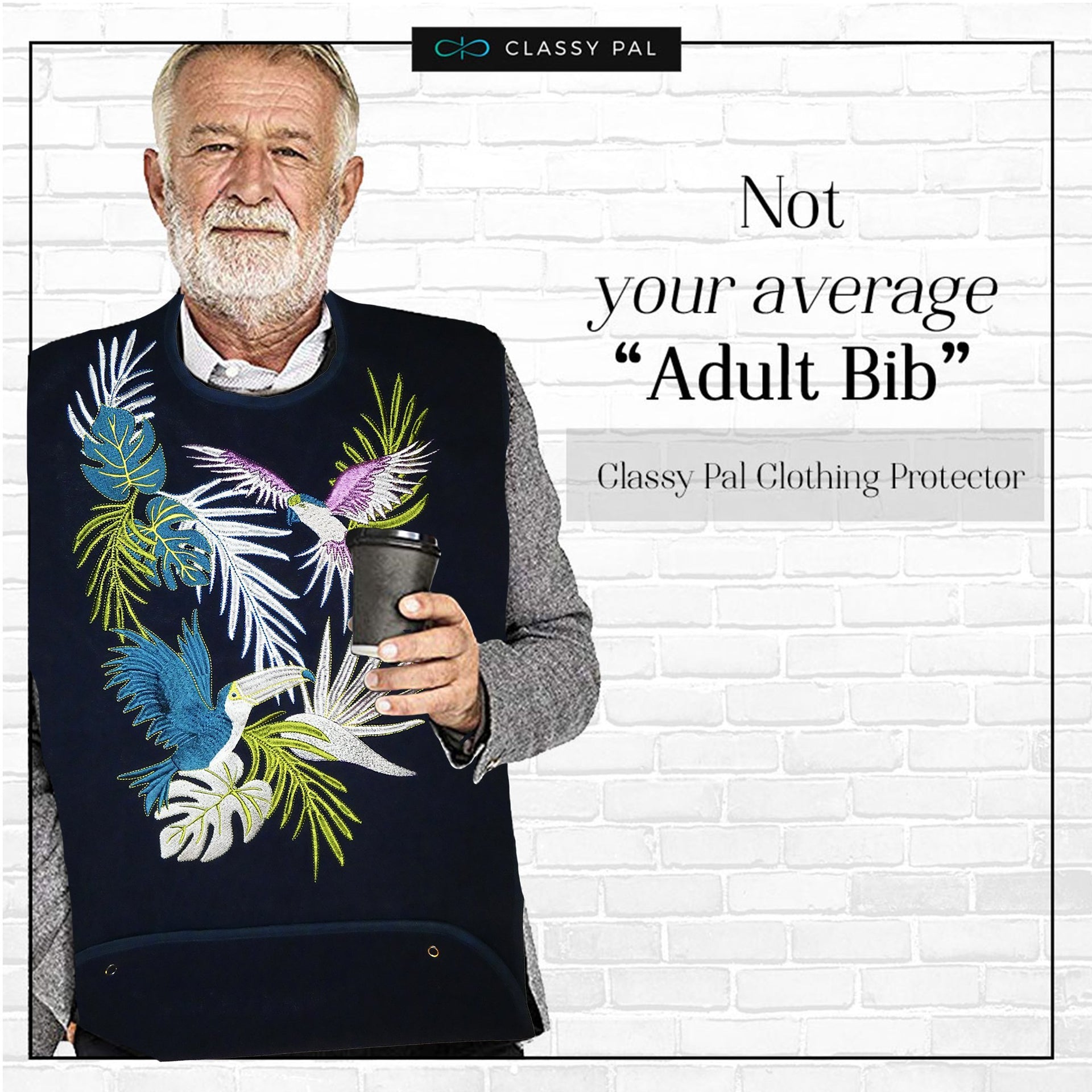 Women's & Men's Dress 'n Dine™ Adult Bib Tropical - Classy Pal Dress 'n Dine Adult Bibs
