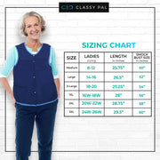 Women's Snap Front Smock Apron with Pockets (Blue) - Classy Pal Aprons