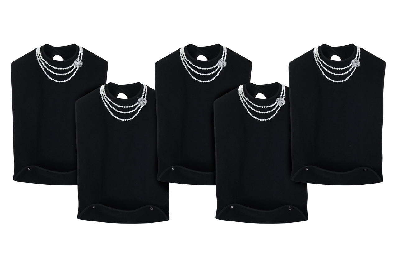 Women's Dress 'n Dine™ Adult Bibs with Pearl Necklace 5 Pack