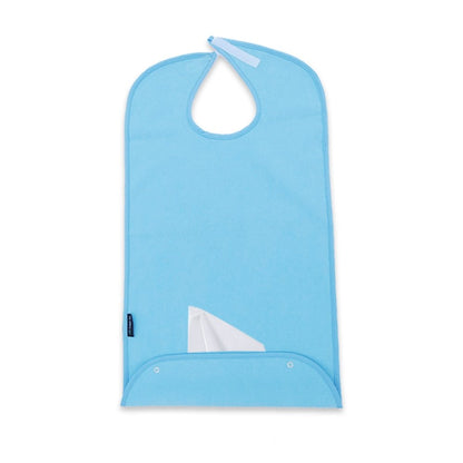 Adult Bib Plain Light Blue (1 Pack) - Classy Pal Plain Dress 'n Dine Adult Bibs