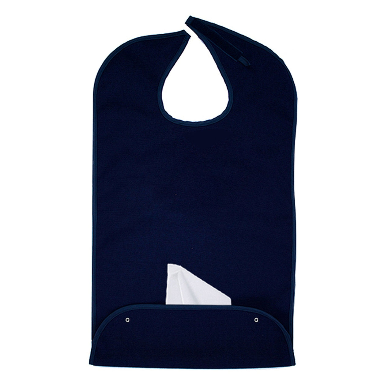 Adult Bib Plain Navy Blue (1 Pack) - Classy Pal Plain Dress 'n Dine Adult Bibs