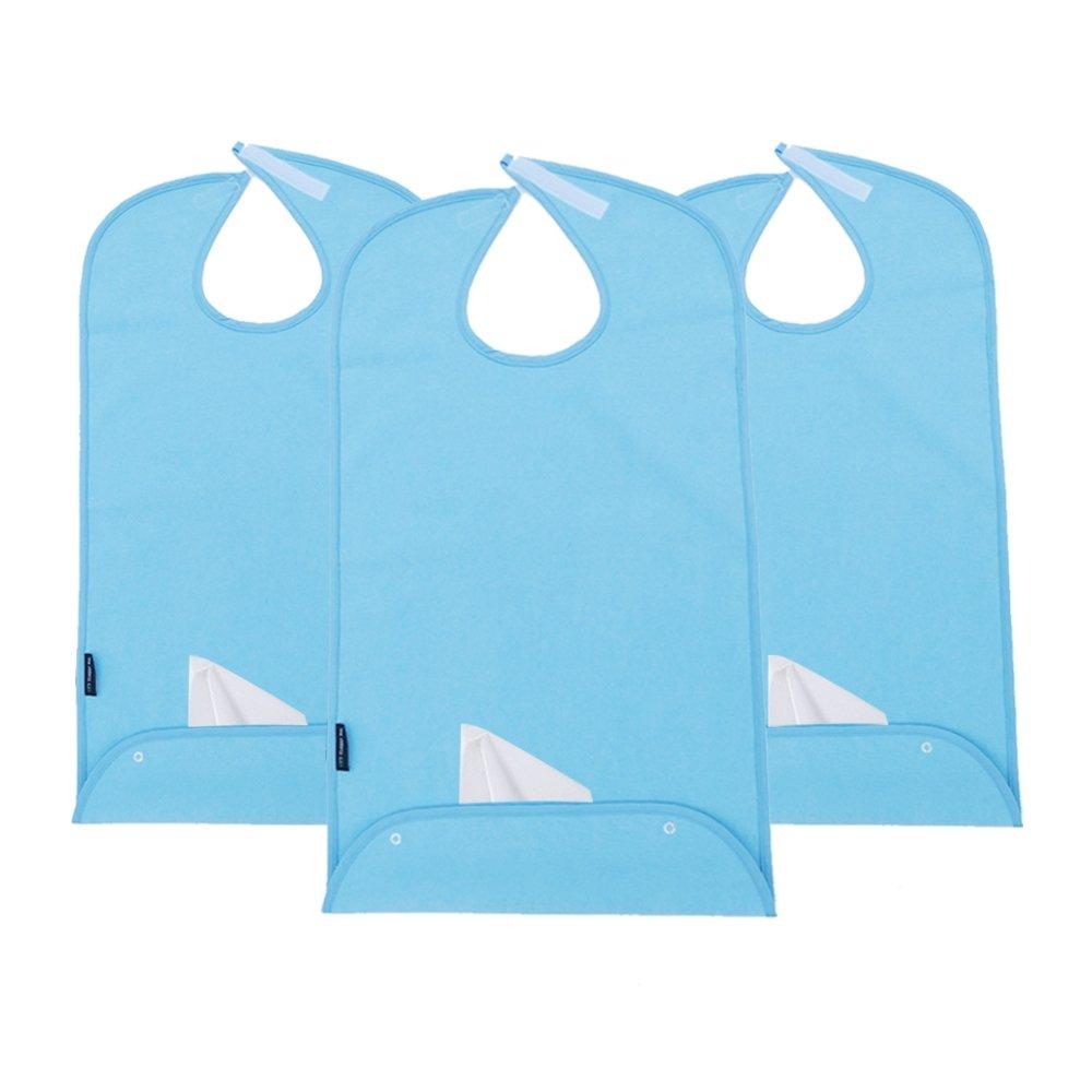 Dress 'n Dine™ Adult Bib Plain Light Blue (1 Pack) - Classy Pal