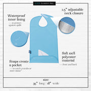 Dress 'n Dine™ Adult Bib Plain Light Blue (3 Pack) - Classy Pal