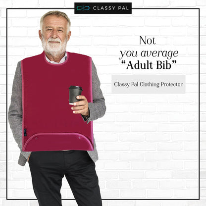 Dress 'n Dine™ Adult Bib Plain Maroon (1 Pack) - Classy Pal