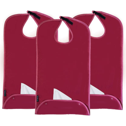 Dress 'n Dine™ Adult Bib Plain Maroon (1 Pack) - Classy Pal