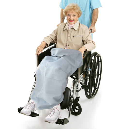 Grey Lightweight Wheelchair Blanket with Pocket - Classy Pal