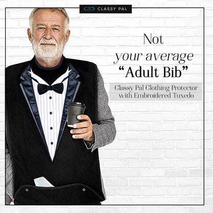 Men's Dress 'n Dine™ Adult Bib with Tuxedo - Classy Pal Dress 'n Dine Adult Bibs