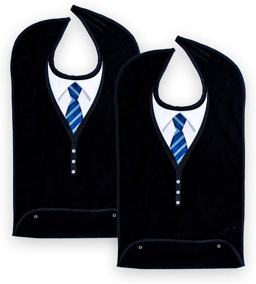Men's Dress 'n Dine™ Adult Bibs with Sweater and Tie (2 Pack) - Classy Pal Dress 'n Dine Adult Bibs