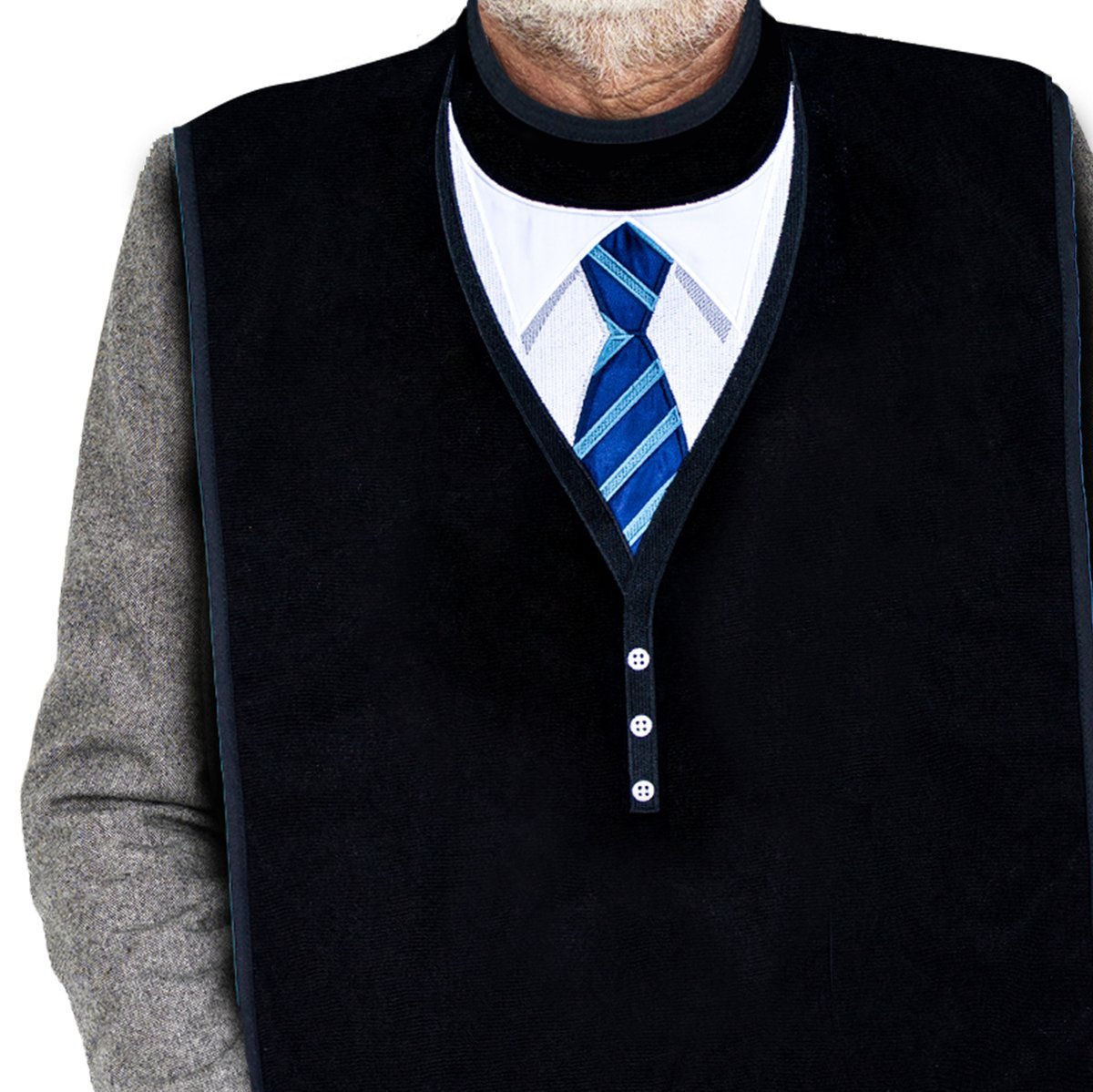 Men's Dress 'n Dine™ Adult Bibs with Sweater and Tie (2 Pack) - Classy Pal Dress 'n Dine Adult Bibs