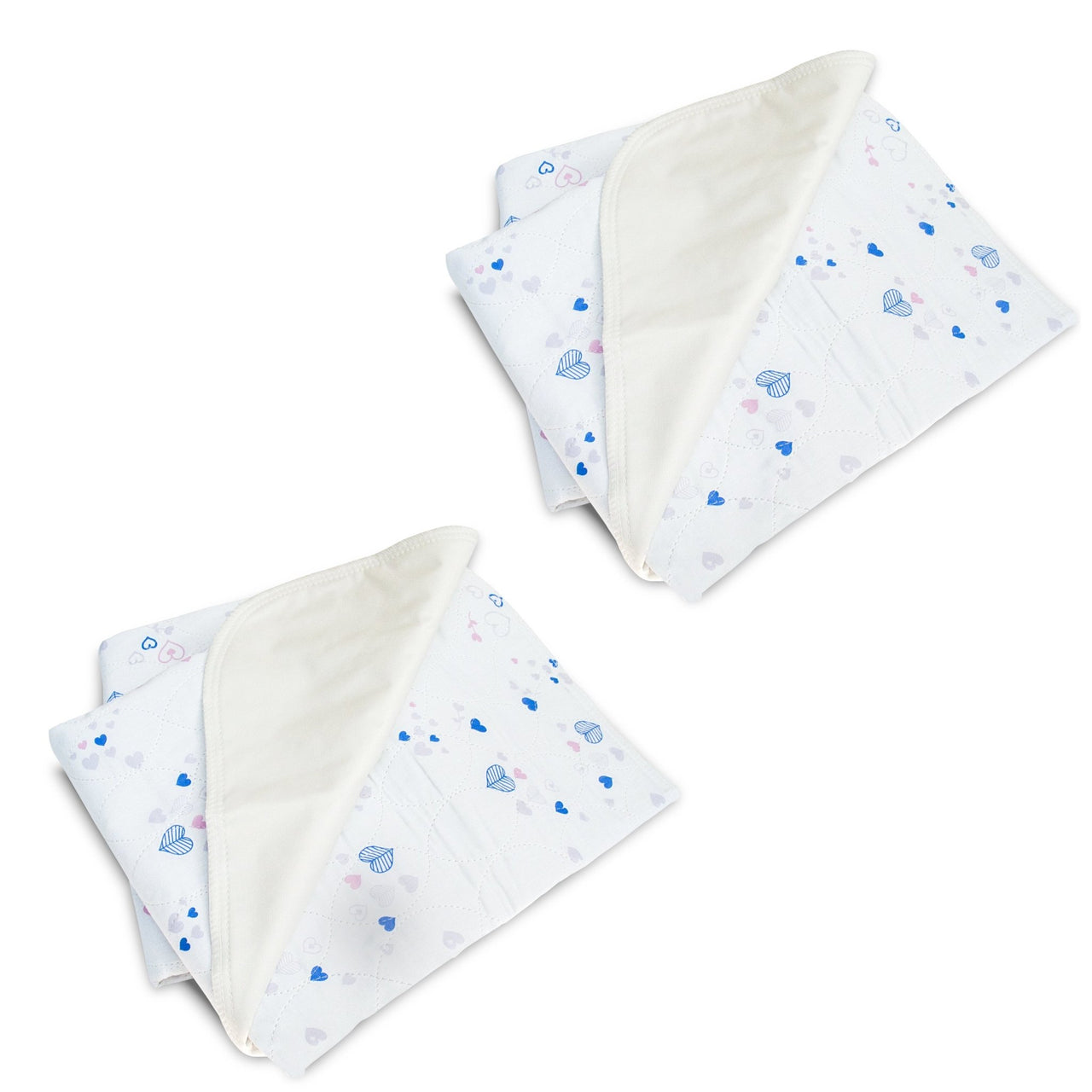 Waterproof Bed Pad with Heart and Flower Design (2 Pack)