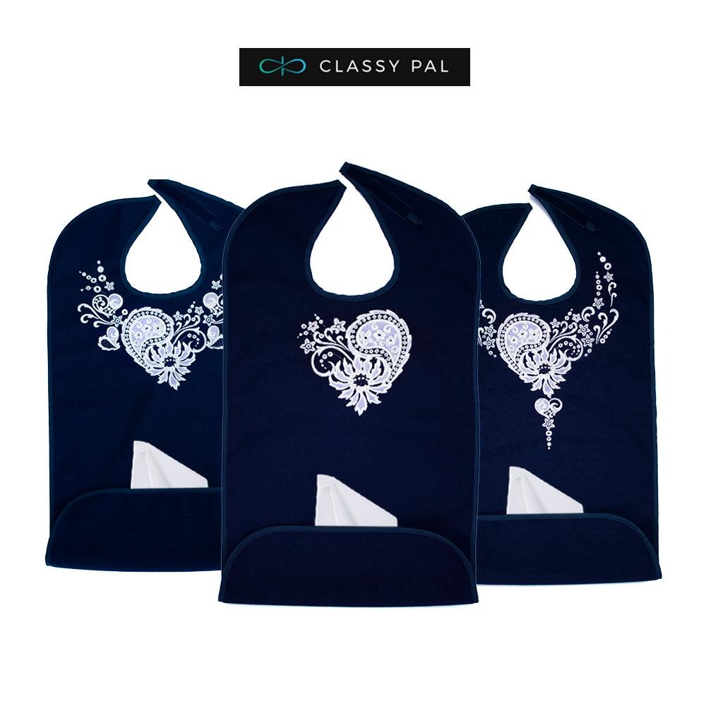 Women's Dress 'n Dine™ Adult Bibs Lace Heart, Collar and Necklace Bundle - Classy Pal Dress 'n Dine Adult Bibs