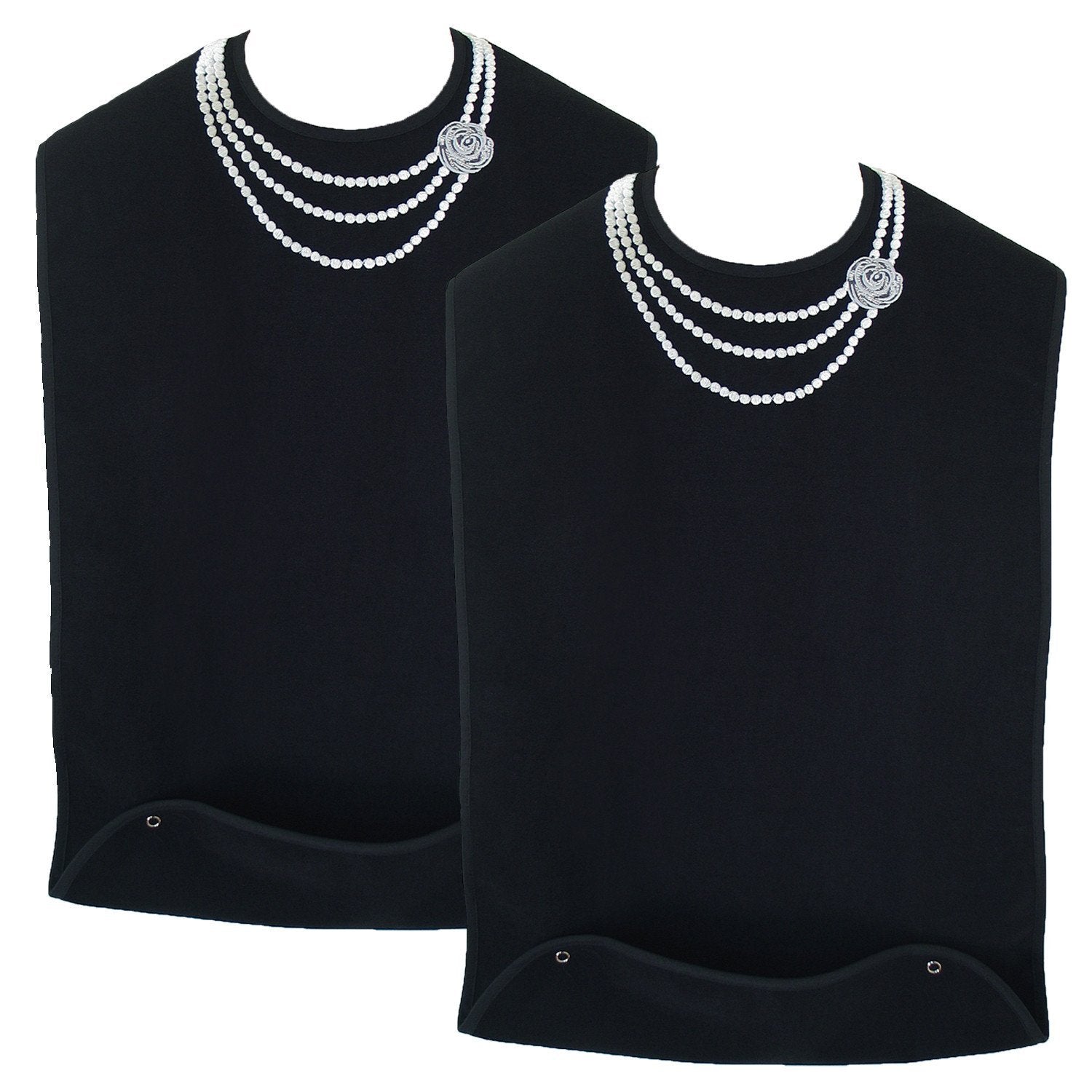 Women's Dress 'n Dine™ Adult Bibs with Pearl Necklace (2 Pack) - Classy Pal Dress 'n Dine Adult Bibs