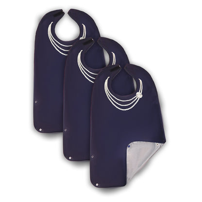 Women's Wipe 'n Wear™ Adult Bib Pearls (3 Pack) - Classy Pal Wipe 'n Wear Adult Bibs